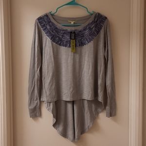 NWT, Gianni Bini Kahlah Hi-low Grey Knit Top